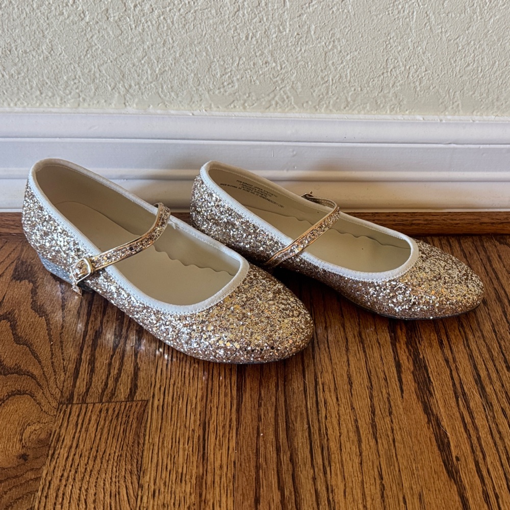 Crewcuts Sparkly Gold Mary Jane Shoes